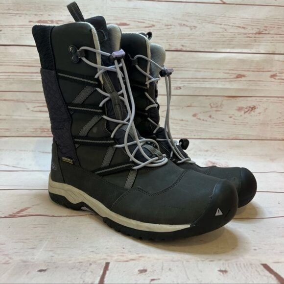Keen Kids 'Hoodoo' Waterproof Winter Snow Boots In Black Sz 5 Big Girl - Picture 2 of 11